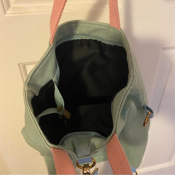 Teal, Pink, and Blue Convertible Backpack/Messenger Bag - Picture 3 of 3